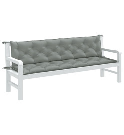 Coussins de banc de jardin lot de 2 gris clair mélangé tissu