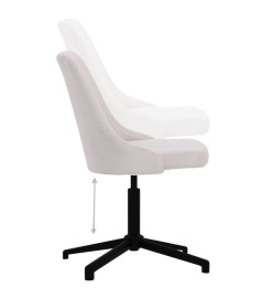 Chaise pivotante de salle à manger Crème Tissu