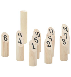 Ensemble de jeu Number Kubb 13 pcs sac de transport pin massif