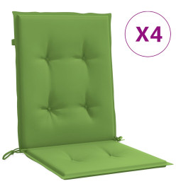 Coussins de chaise à dossier bas lot de 4 vert mélangé tissu