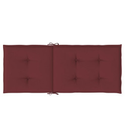 Coussins de chaise dossier haut lot de 4 rouge bordeaux mélangé