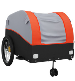 Remorque de vélo noir et orange 45 kg fer