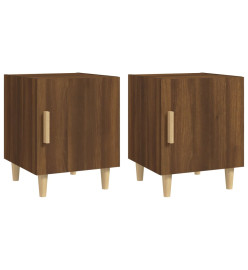 Tables de chevet 2 pcs Chêne marron Bois d'ingénierie