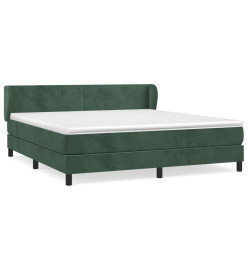 Sommier à lattes de lit et matelas Vert foncé 180x200cm Velours