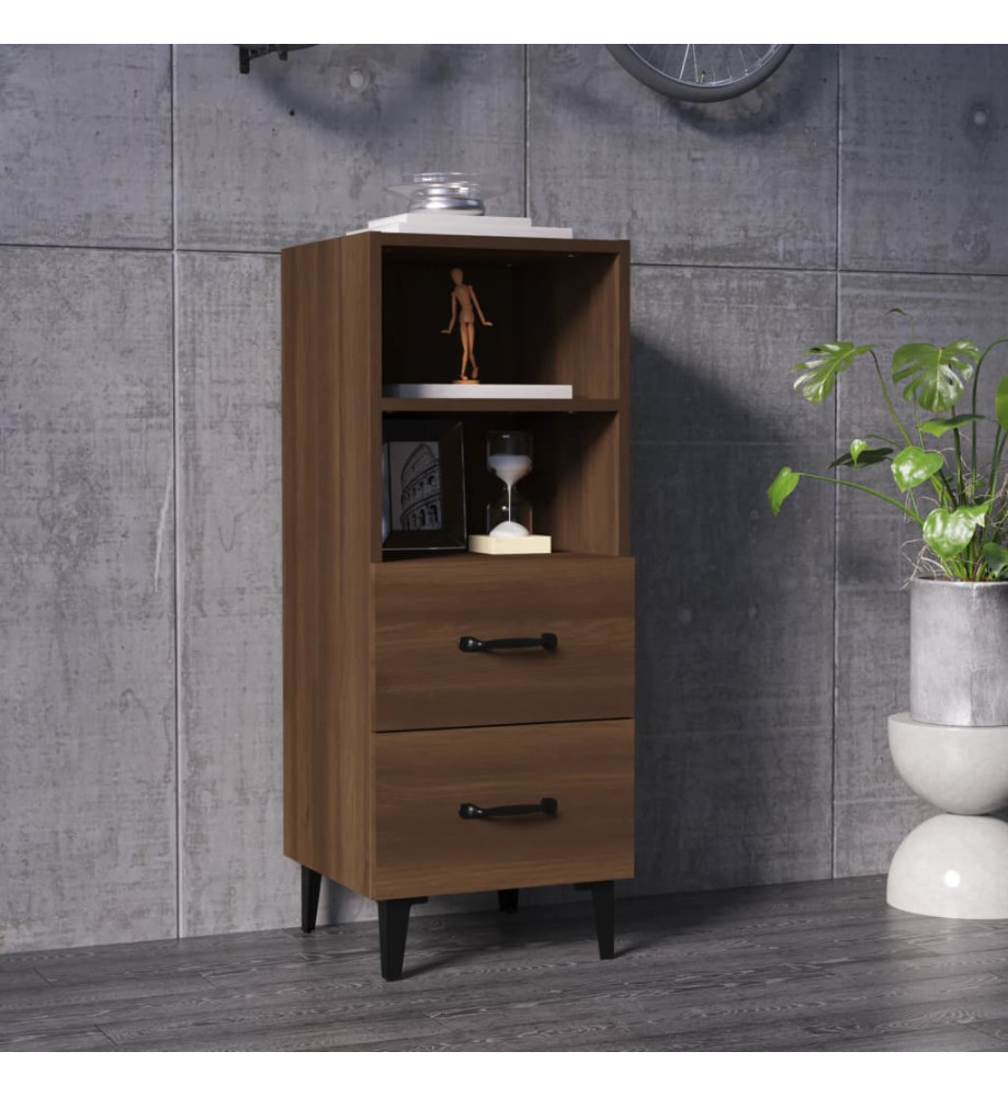 Buffet Chêne marron 34,5x34x90 cm Bois d'ingénierie