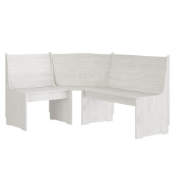 Banc d'angle 151 cm Bois de pin solide Blanc