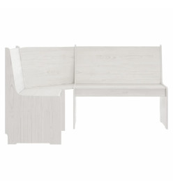 Banc d'angle 151 cm Bois de pin solide Blanc