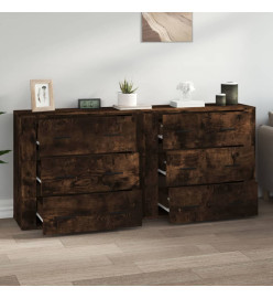 Buffets 2 pcs chêne fumé bois d'ingénierie