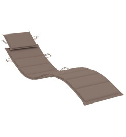 Chaise longue de jardin avec table et coussin Bois d'acacia