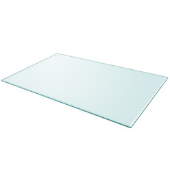 Dessus de table rectangulaire en verre trempé 1000 x 620 mm