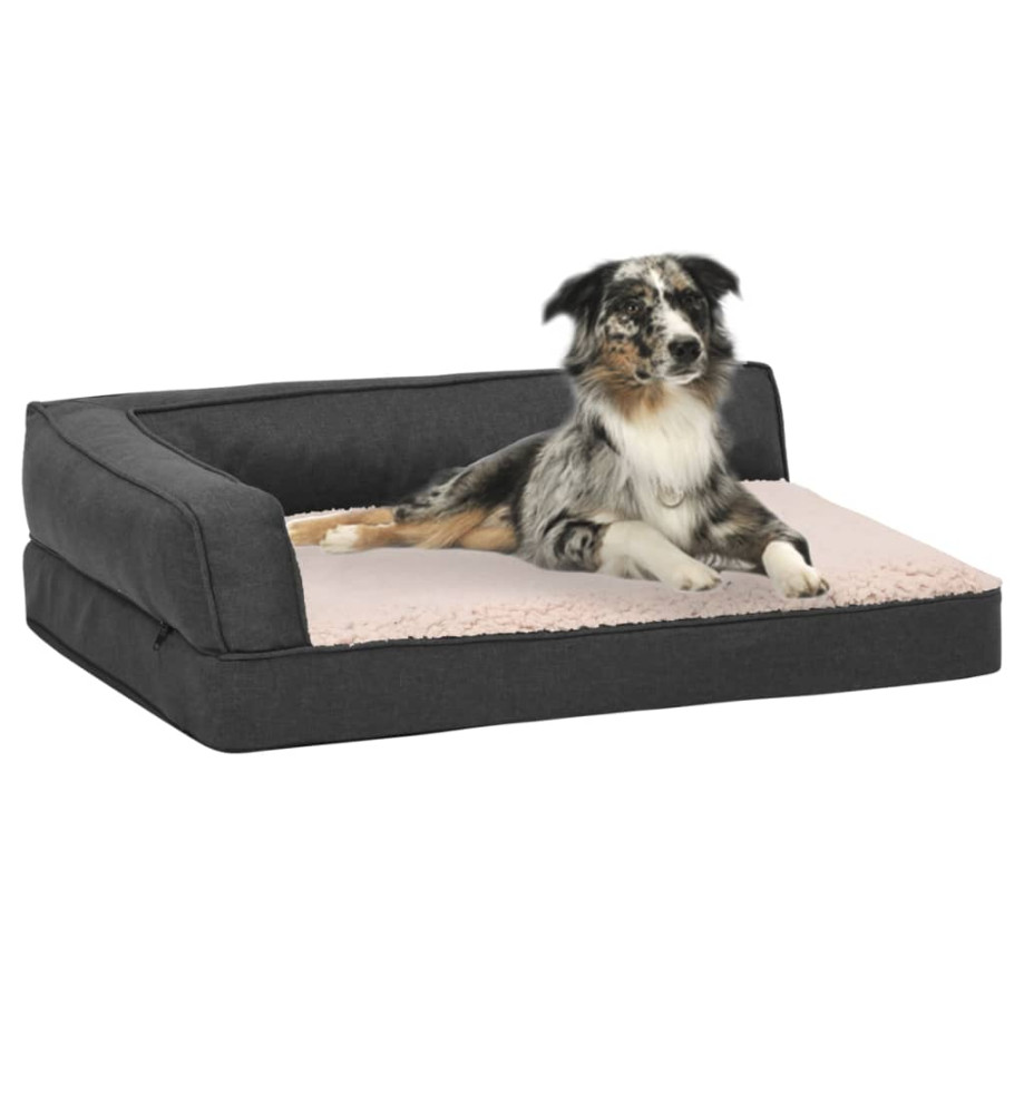 Matelas de lit ergonomique pour chien 75x53 cm Gris foncé