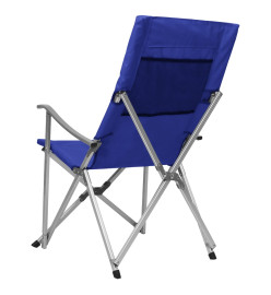 Chaises de camping pliables 2 pcs Bleu