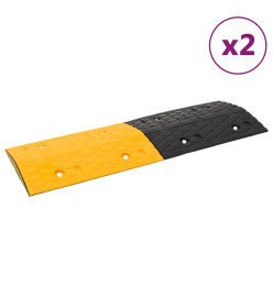 Ralentisseurs 2 pcs Jaune et noir 97x32,5x4 cm Caoutchouc