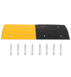 Ralentisseurs 2 pcs Jaune et noir 97x32,5x4 cm Caoutchouc