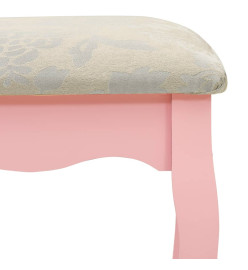 Ensemble de coiffeuse et tabouret Rose 100x40x146 cm Paulownia