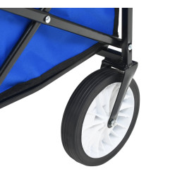 Chariot à main pliable avec toit Acier Bleu