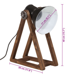 Lampe de bureau 25 W noir 30x17x40 cm E27