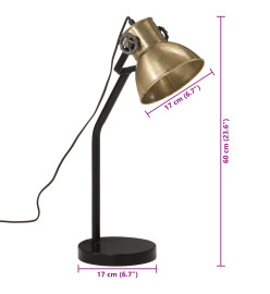 Lampe de bureau 25 W laiton antique 17x17x60 cm E27