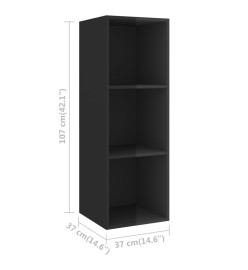 Ensemble de meuble TV 3 pcs Noir brillant Aggloméré