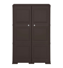 Armoire en plastique 79x43x125 cm Design de bois Marron