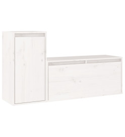 Meubles TV 2 pcs Blanc Bois massif de pin