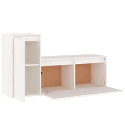 Meubles TV 2 pcs Blanc Bois massif de pin