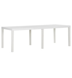 Table de jardin 220x90x72 cm PP Blanc