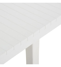 Table de jardin 220x90x72 cm PP Blanc