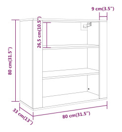 Armoire murale Noir 80x33x80 cm Bois d'ingénierie