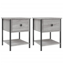 Tables de chevet 2 pcs sonoma gris 34x35,5x45cm bois ingénierie