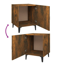 Tables de chevet 2 pcs Chêne fumé Bois d'ingénierie