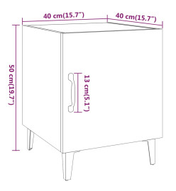 Tables de chevet 2 pcs Chêne fumé Bois d'ingénierie