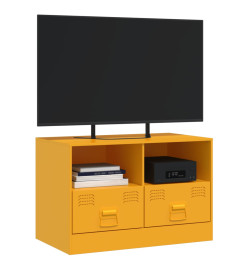 Meuble TV jaune moutarde 67x39x44 cm acier