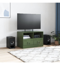 Meuble TV vert olive 67x39x44 cm acier