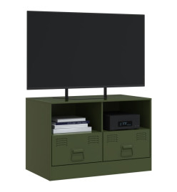 Meuble TV vert olive 67x39x44 cm acier