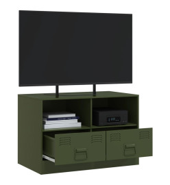 Meuble TV vert olive 67x39x44 cm acier