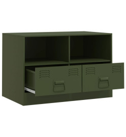 Meuble TV vert olive 67x39x44 cm acier