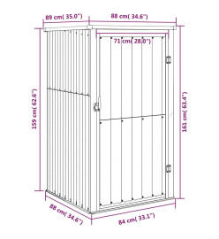 Abri à outils de jardin gris 88x89x161 cm acier galvanisé