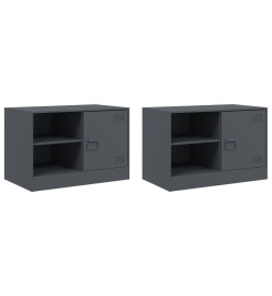 Meubles TV 2 pcs anthracite 67x39x44 cm acier