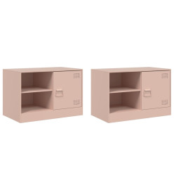 Meubles TV 2 pcs rose 67x39x44 cm acier