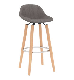 Tabourets de bar lot de 2 gris clair tissu