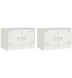 Meubles TV 2 pcs blanc 67x39x44 cm acier