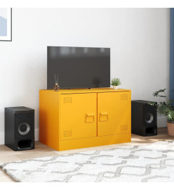 Meuble TV jaune moutarde 67x39x44 cm acier