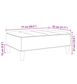 Repose-pied jaune 77x55x31 cm velours