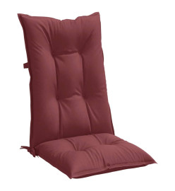 Coussins de chaise dossier haut lot de 6 rouge bordeaux mélangé