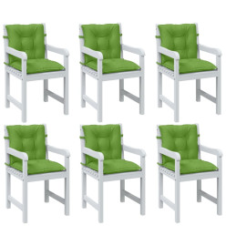 Coussins de chaise à dossier bas lot de 6 vert mélangé tissu