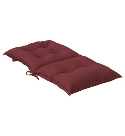 Coussins de chaise dossier bas lot de 2 rouge bordeaux mélangé