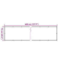 Écran d'intimité de jardin aspect pierre gris 400x75 cm PVC