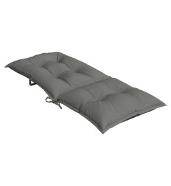 Coussins de chaise à dossier haut lot de 2 gris foncé mélangé