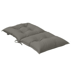 Coussins de chaise à dossier bas lot de 2 gris foncé mélangé